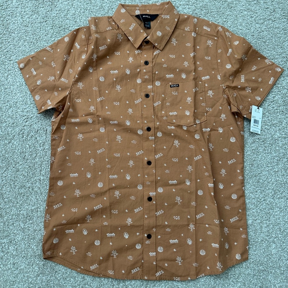 RVCA Tan Kimura Short Sleeve Shirt
